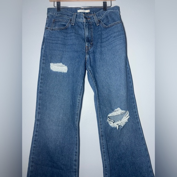 LEVIS premium baggy bootcut distressed jeans size 27 - Picture 3 of 6